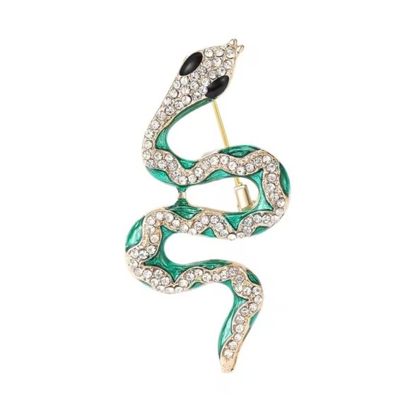 Serpenti Emerald Snake Gold Brooch - Picture 9 of 9